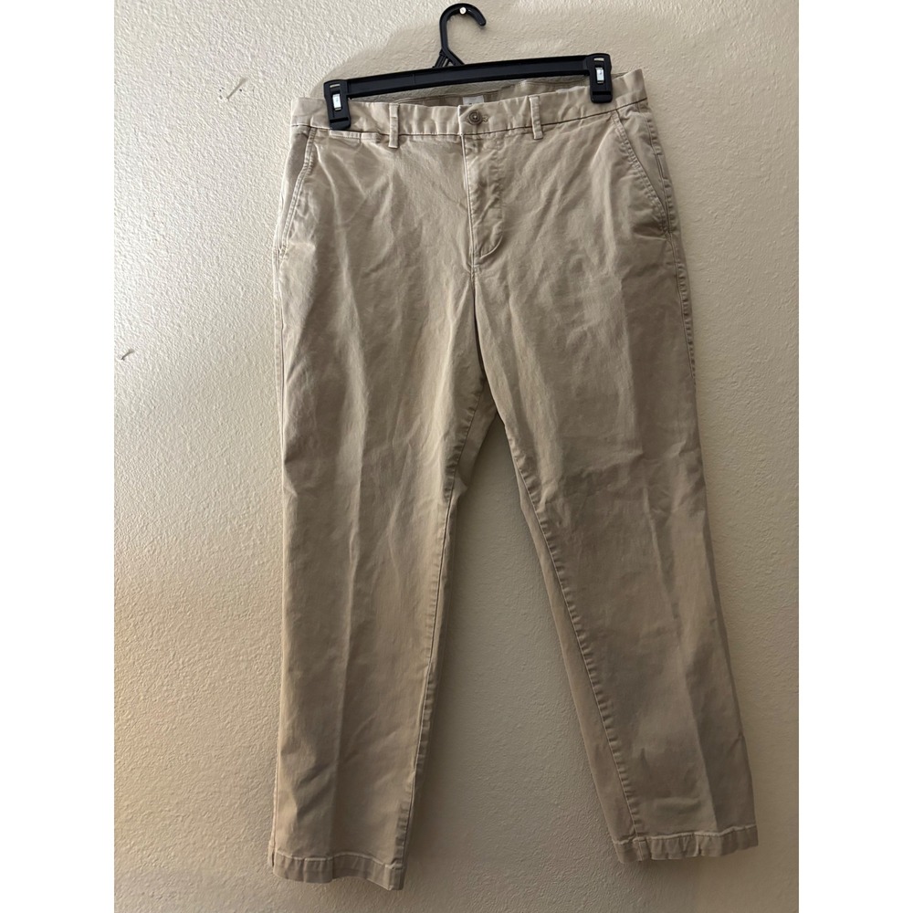Gap Essential Khaki Straight Fit Pants Mens 34x30 Tan Beige Stretch ChinosA981
